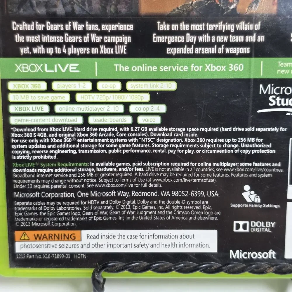 XBOX 360 Gears Of War Judgment Game (2013)